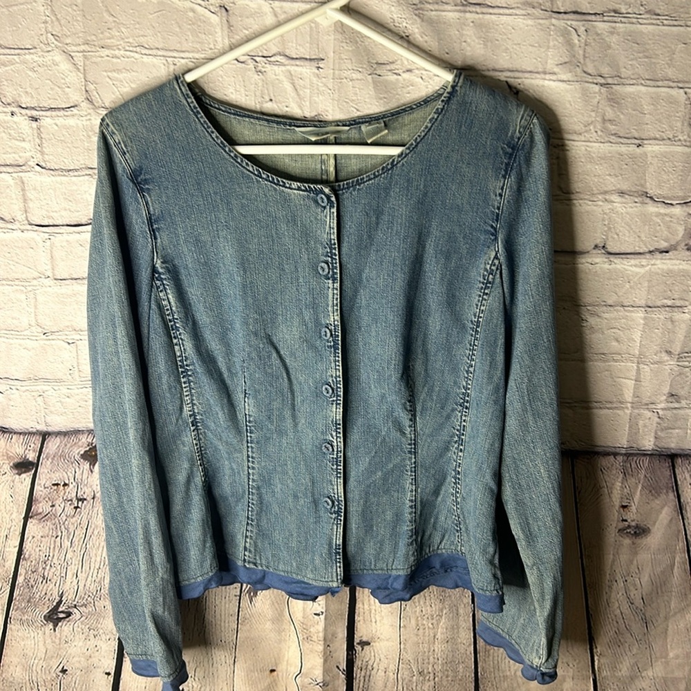 J. Jill Light Blue Jean Jacket